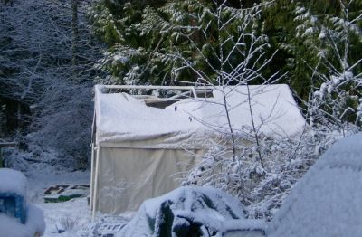 carport was damaged by the wind earlier in the week