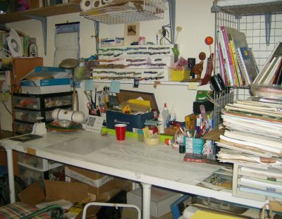 the workbench, the stack of papers on the right needs sorting, otherwise done!